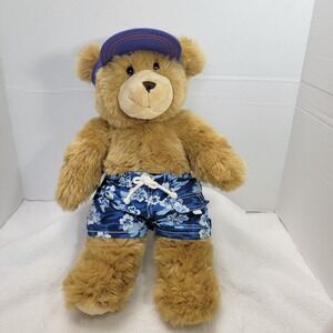 Build A Bear Roaring (Audio Push Button) Surfs Up Bear Trunks & Visor TESTED
